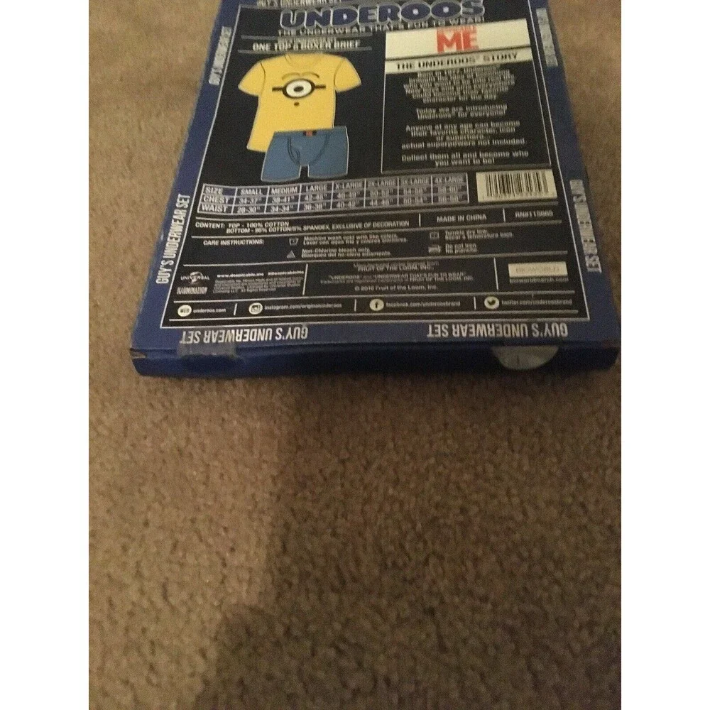 UNDEROOS Despicable Me Minions Men's 2pc Set Boxer Briefs & T-Shirt Size Medium